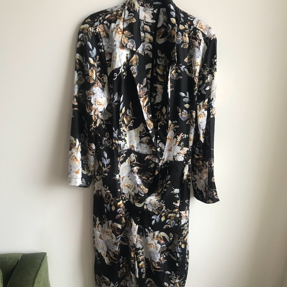 Tall Floral Silk Jumpsuit (Size 10)